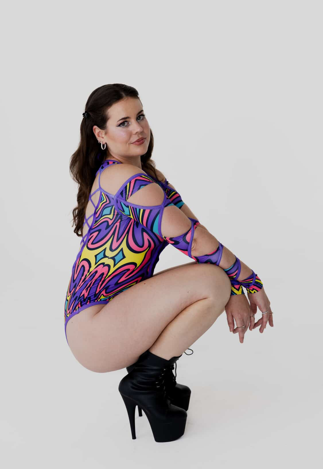 Psychedelic Mirage — Multicolour Cut-Out Bodysuit