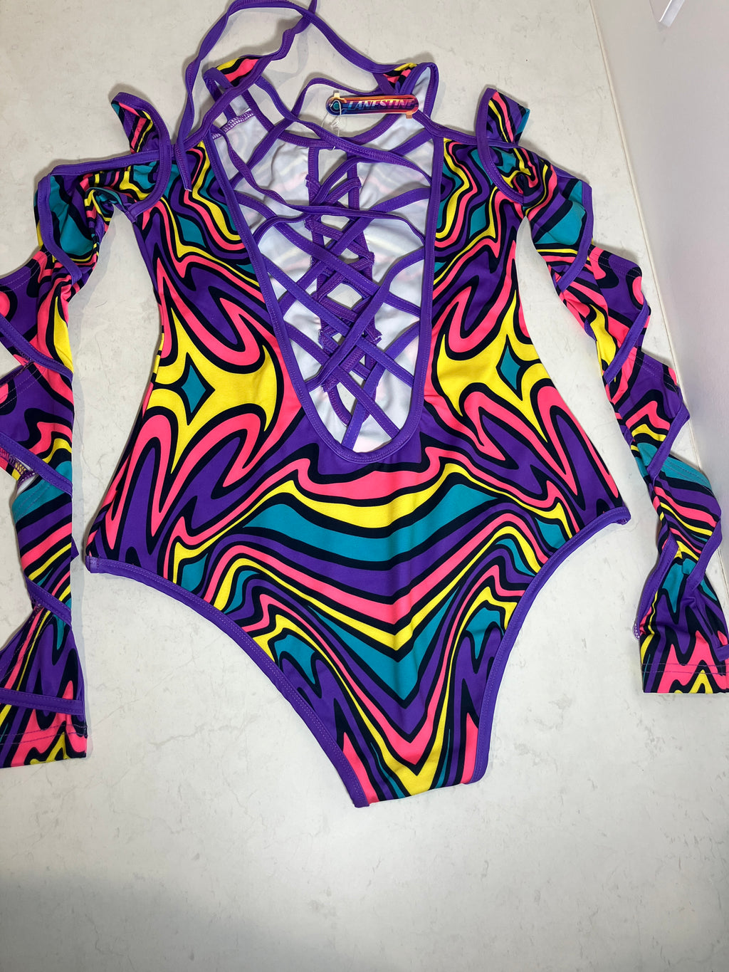 Fluorescent Rainbow Serpent Body-suit