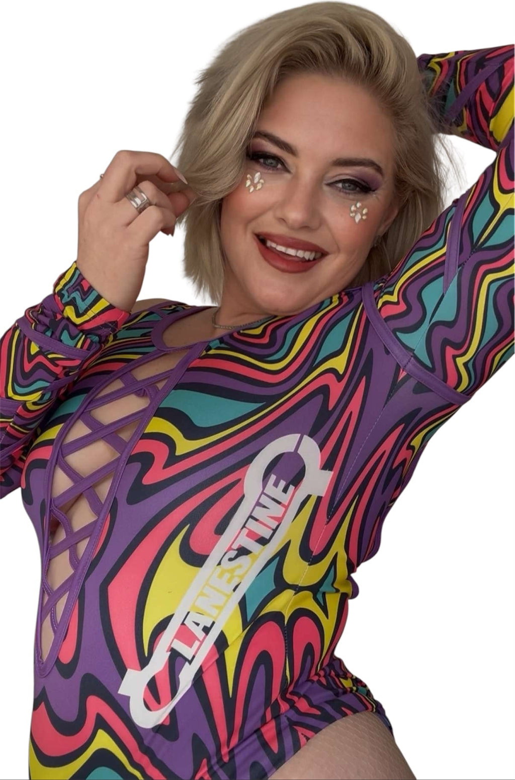 Fluorescent Rainbow Serpent Body-suit