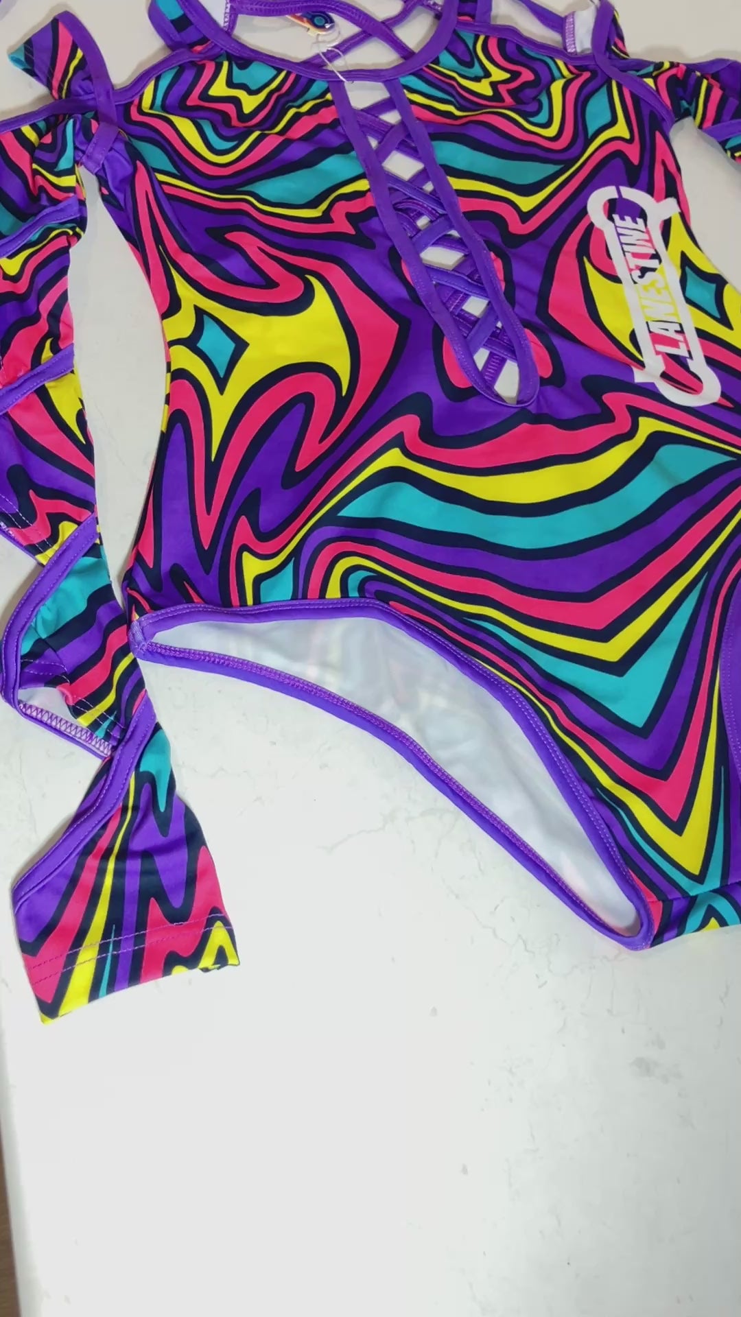 Fluorescent Rainbow Serpent Body-suit